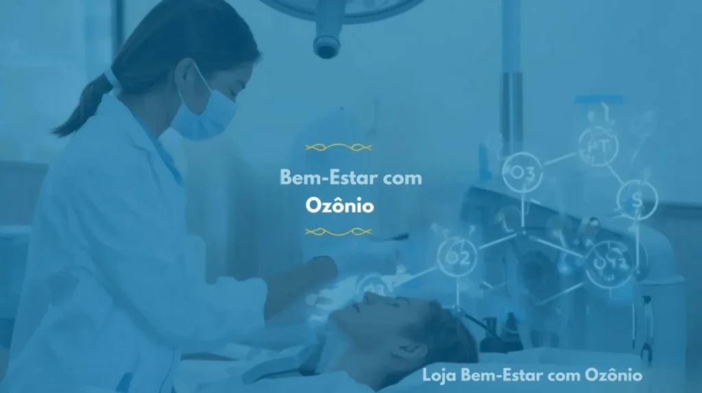 Profissional de saúde aplicando ozonioterapia. Bem-Estar com Ozônio.