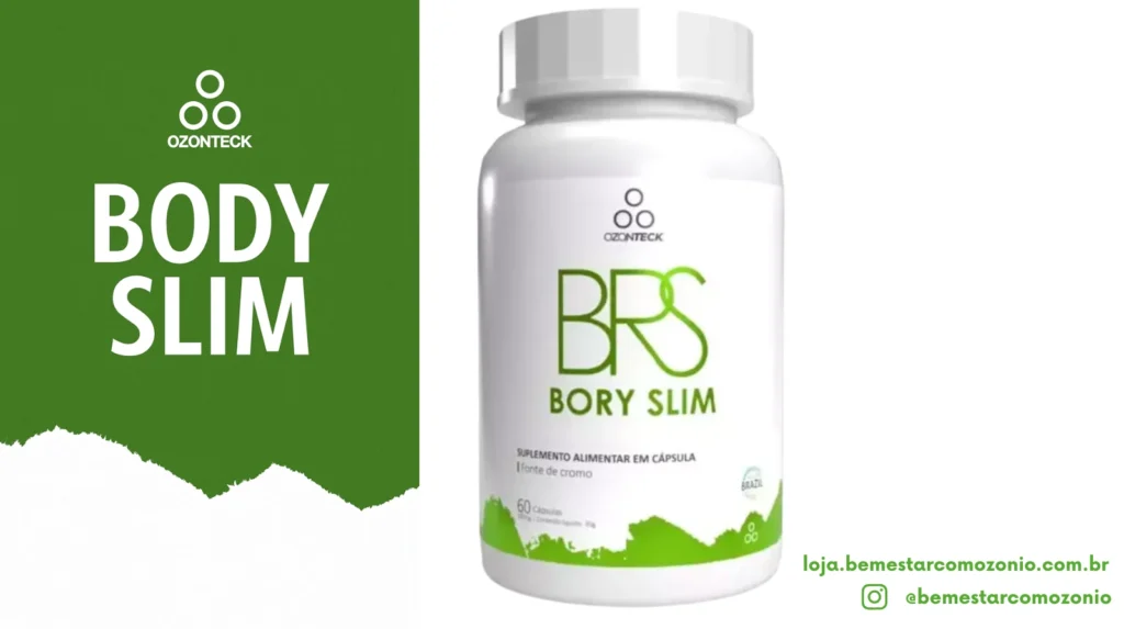 Imagem destacada do Body Slim Ozonteck com tema verde, mostrando a identidade visual do suplemento e representando energia, metabolismo e bem-estar.